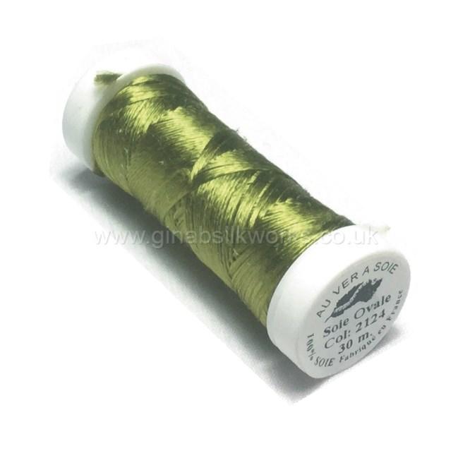 Soie Ovale Flat Filament Silk - #2124 - (Mid Avocado Green)