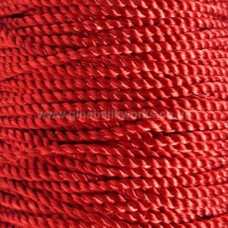 Red - Twisted Cord - Fine - Hand Spun & Dyed