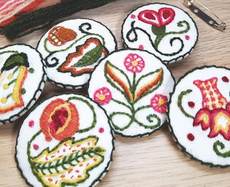 Embroidery Button Kit - Crewelwork (Set 005)
