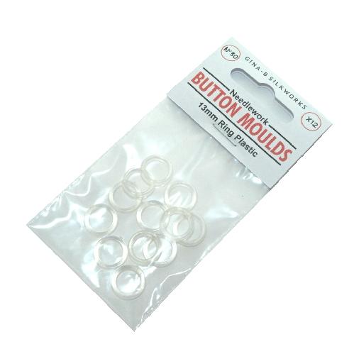 Ring Button Moulds No 30 (13mm) Plastic x 12