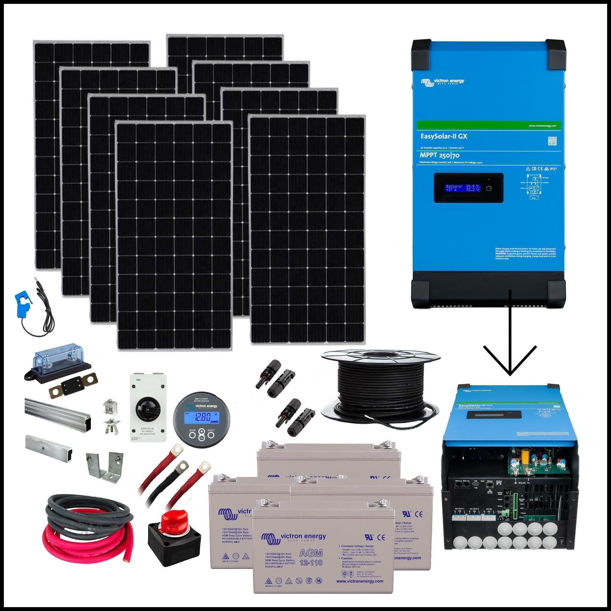 Victron Solar & Battery Storage kit, 3.8kW of solar panels, up to 10 ...