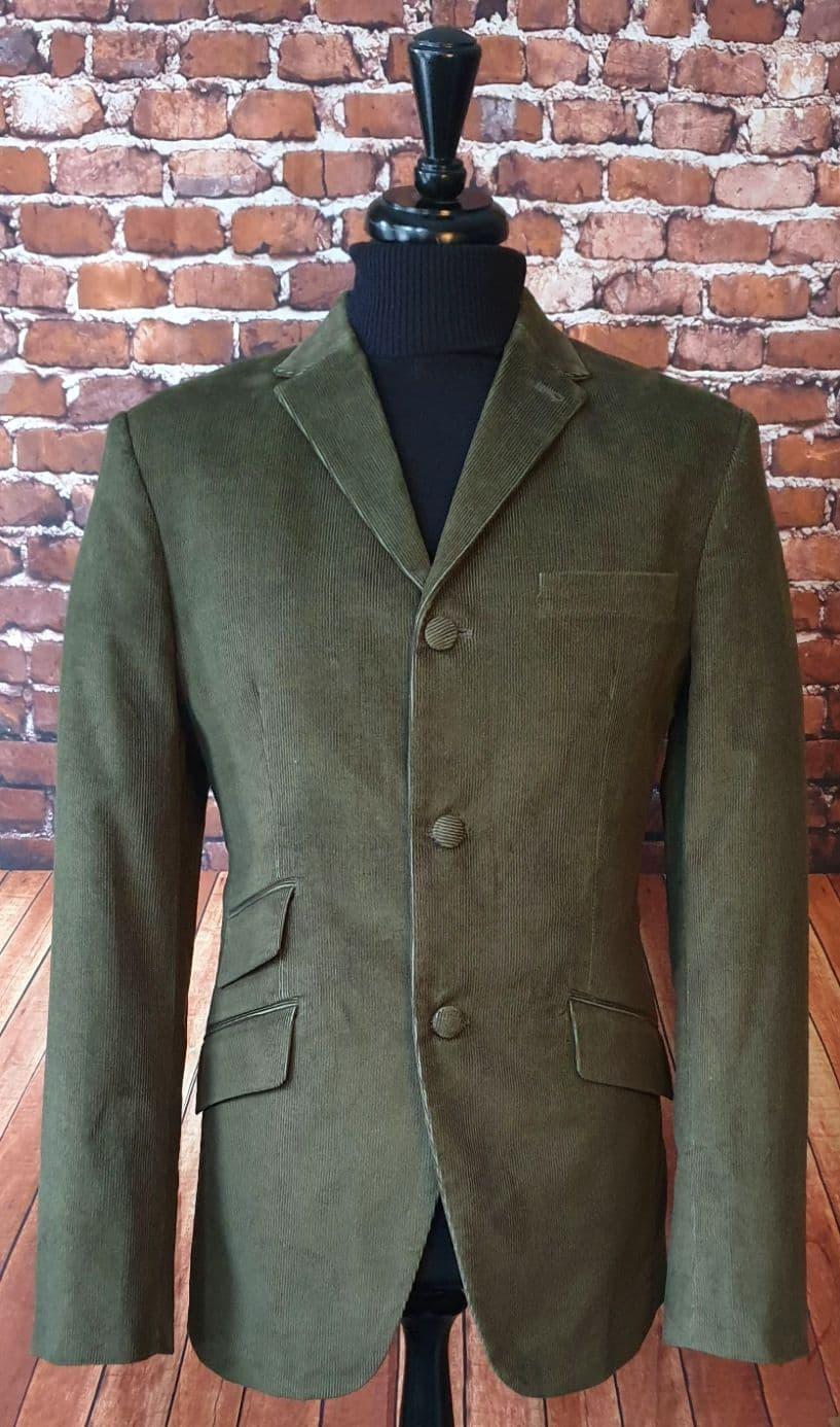 Modclothin Porter Olive Corduroy Three Button Jacket