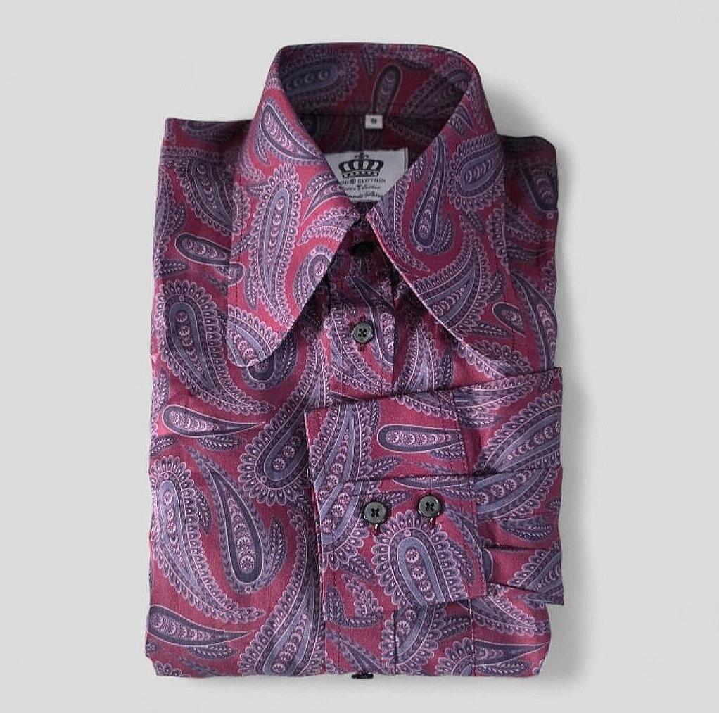 Carlos Paisley Shirt With Retro Beagle Collar Carlos Paisley Shirt With Retro Beagle Collar