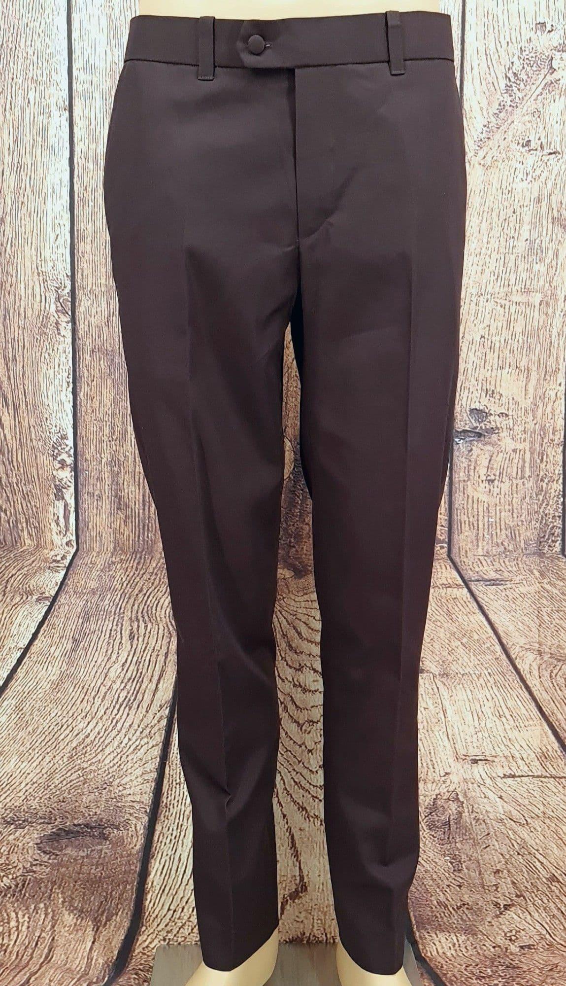 Harry Palmer Brown Cotton Sta Press Trouser by Modclothin