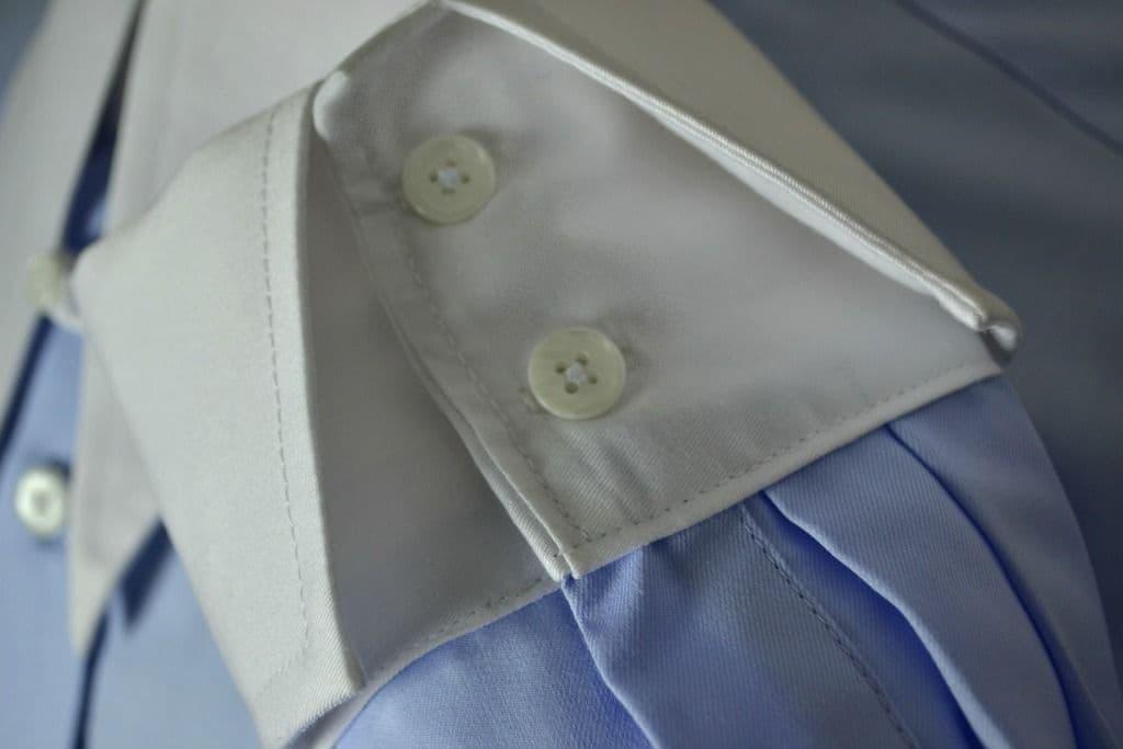 &Joe& Sky Blue Spear Point White Cuff & Collar Shirt