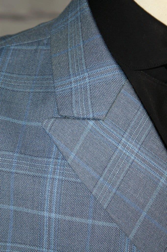 &Lewis& Sky Blue Check 8 Button Double Breasted Suit