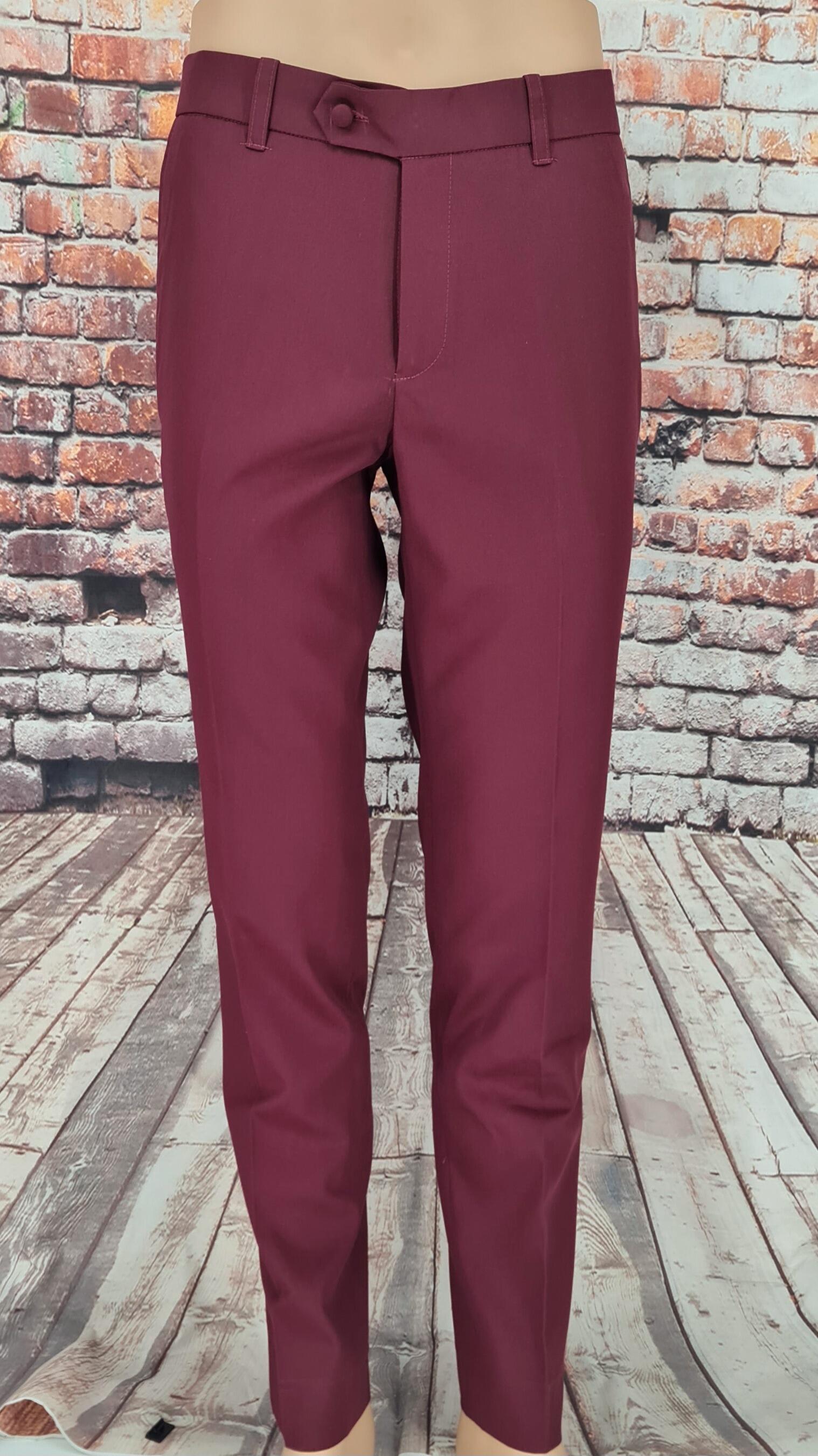 Cotton Wool Twill Trousers - Burgundy - ARKET | Duk