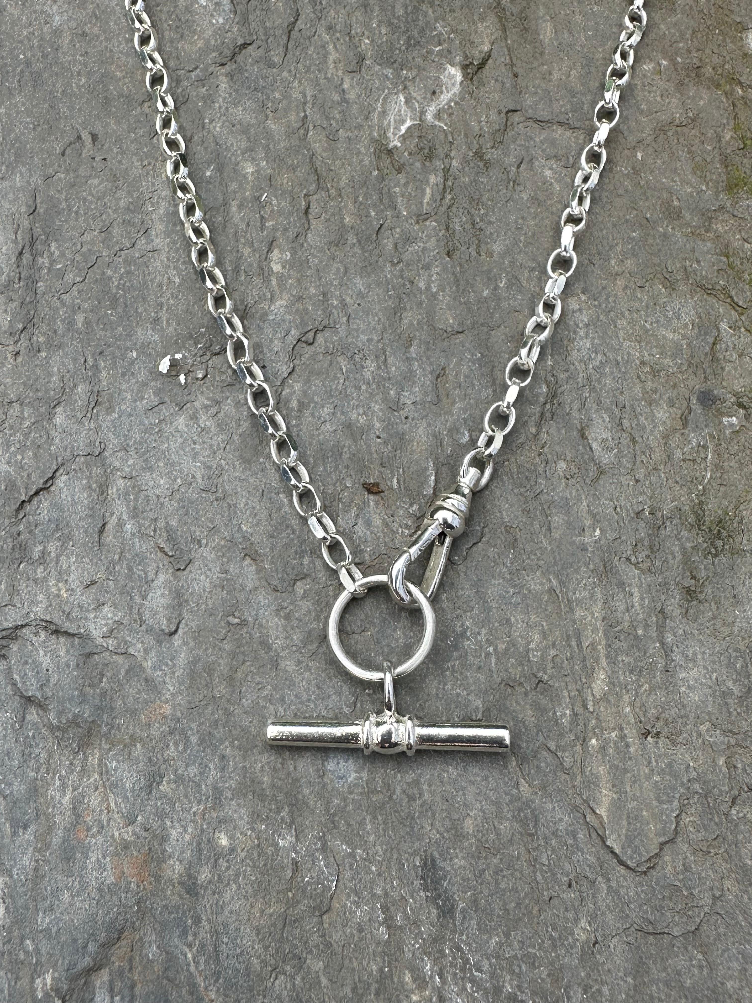 Silver Solid Double Heart T Bar Necklace – Bijou Jewellery