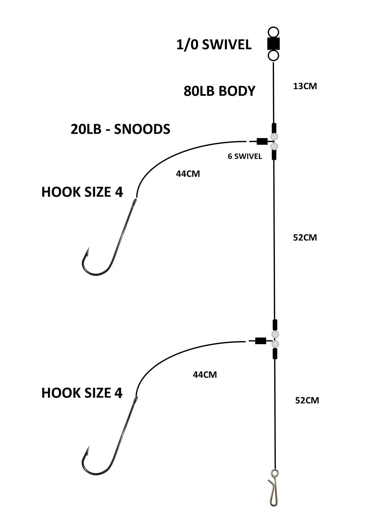 FISHZONE 2 Hook Flapper Size 4 & 6