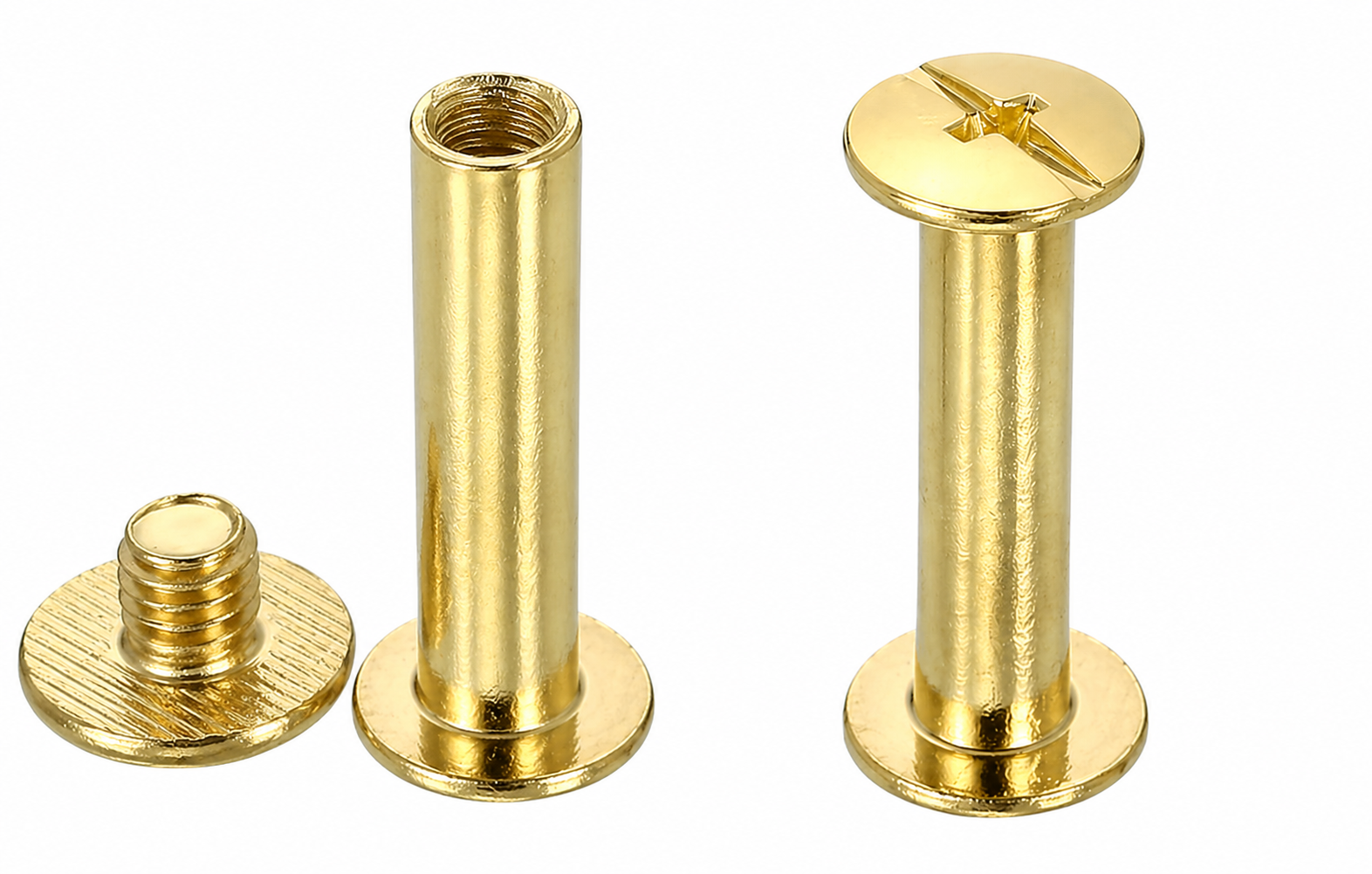 Metal 20mm Binding Screws (1 Pair) - Gold