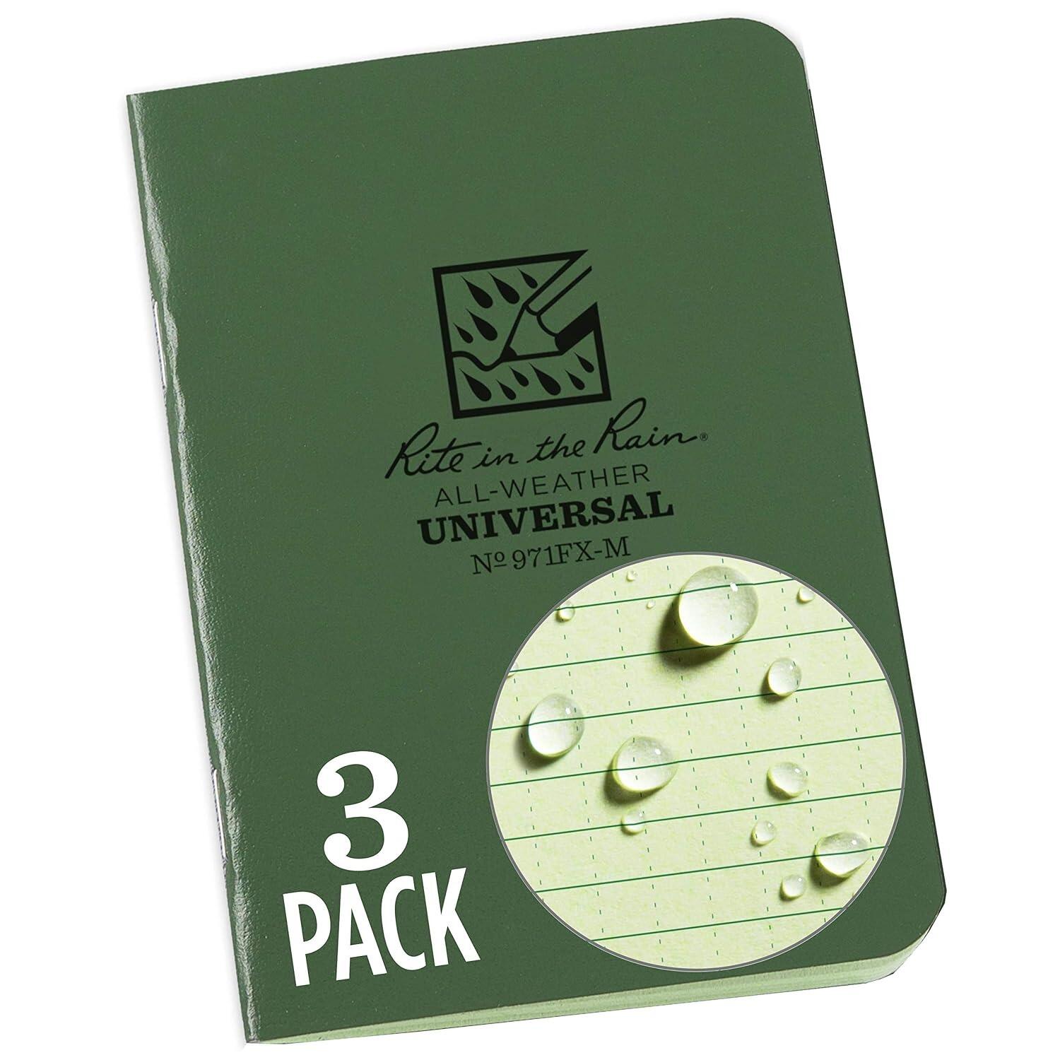Rite in the Rain 971FX-M Stapled Mini Notebook (Pack of 3)