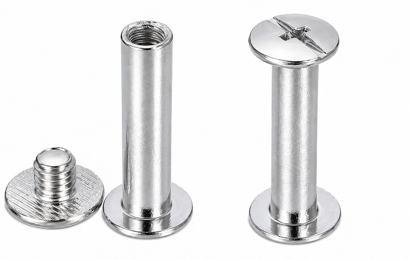 Metal 20mm Binding Screws (1 Pair) - Silver