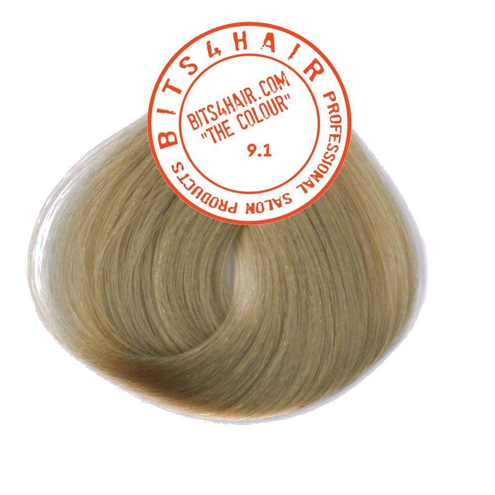 Bits4Hair The Colour 9.1 Very Light Ash Blonde hair swatch
