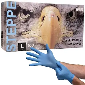 Blue Nitrile Gloves - box 0f 100 Large