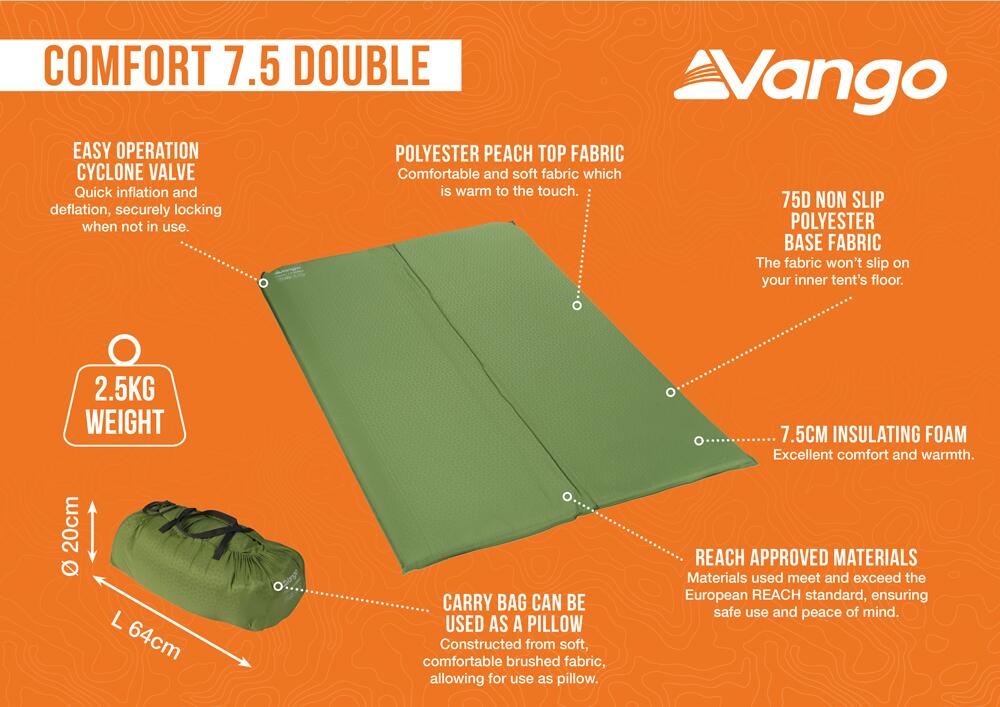 Vango comfort 10cm outlet double self inflating mat