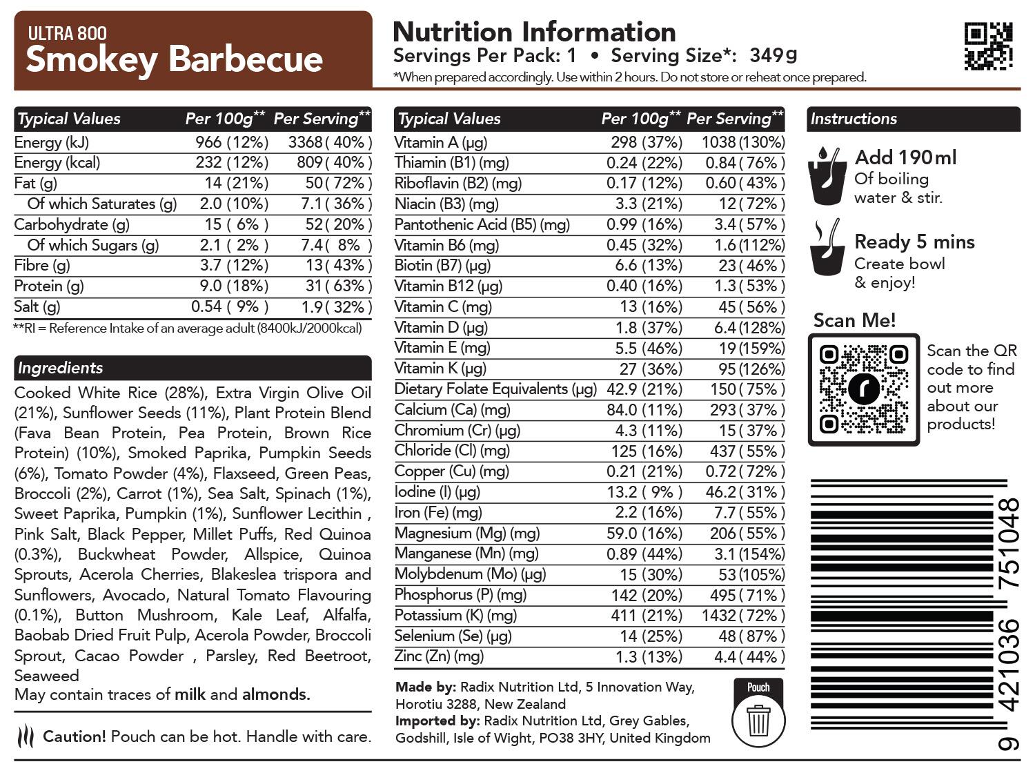 Smokey Barbecue Meal - Ultra - 800kcal - 2