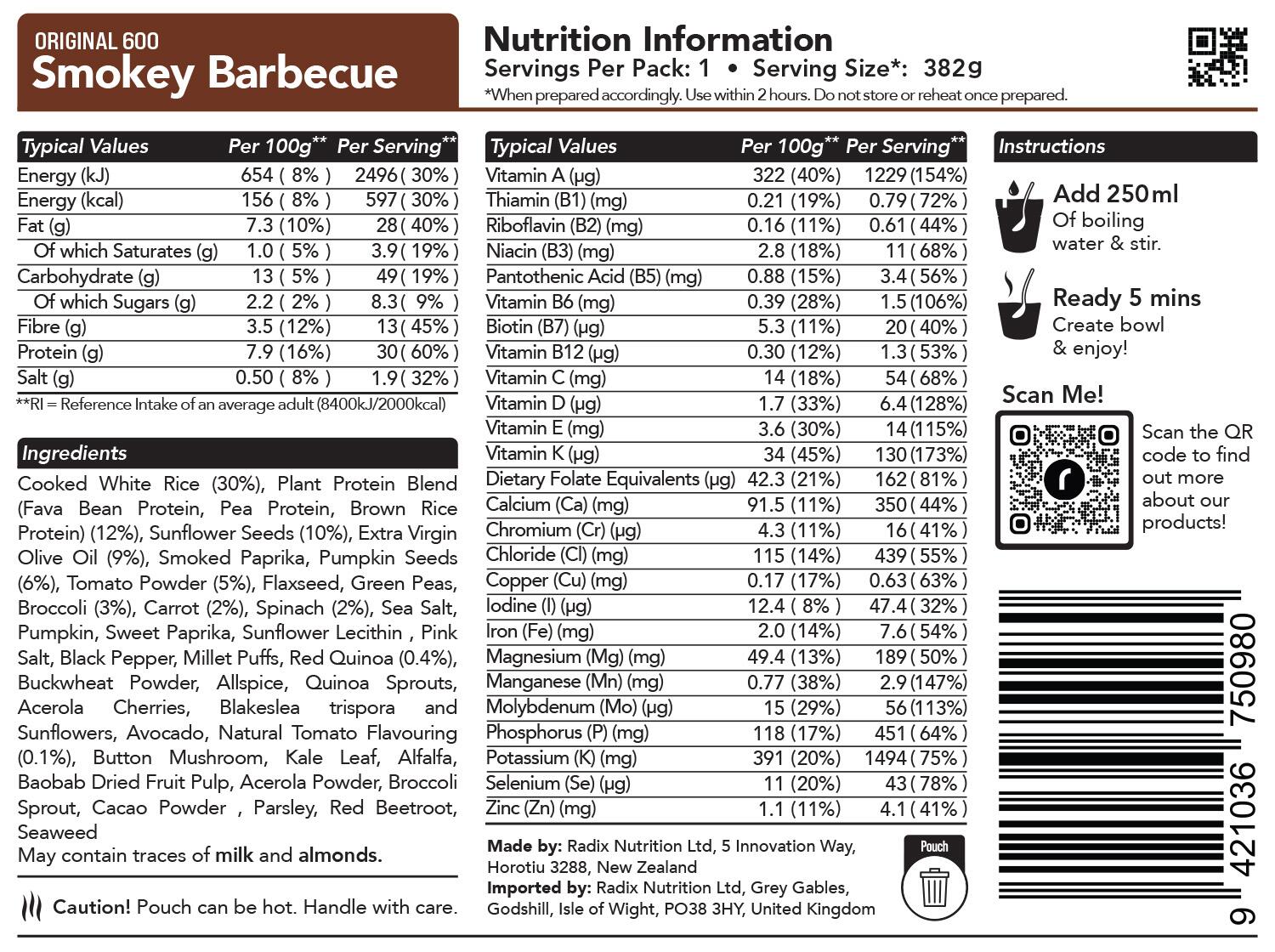 Smokey Barbecue Meal - Original - 600kcal - 2