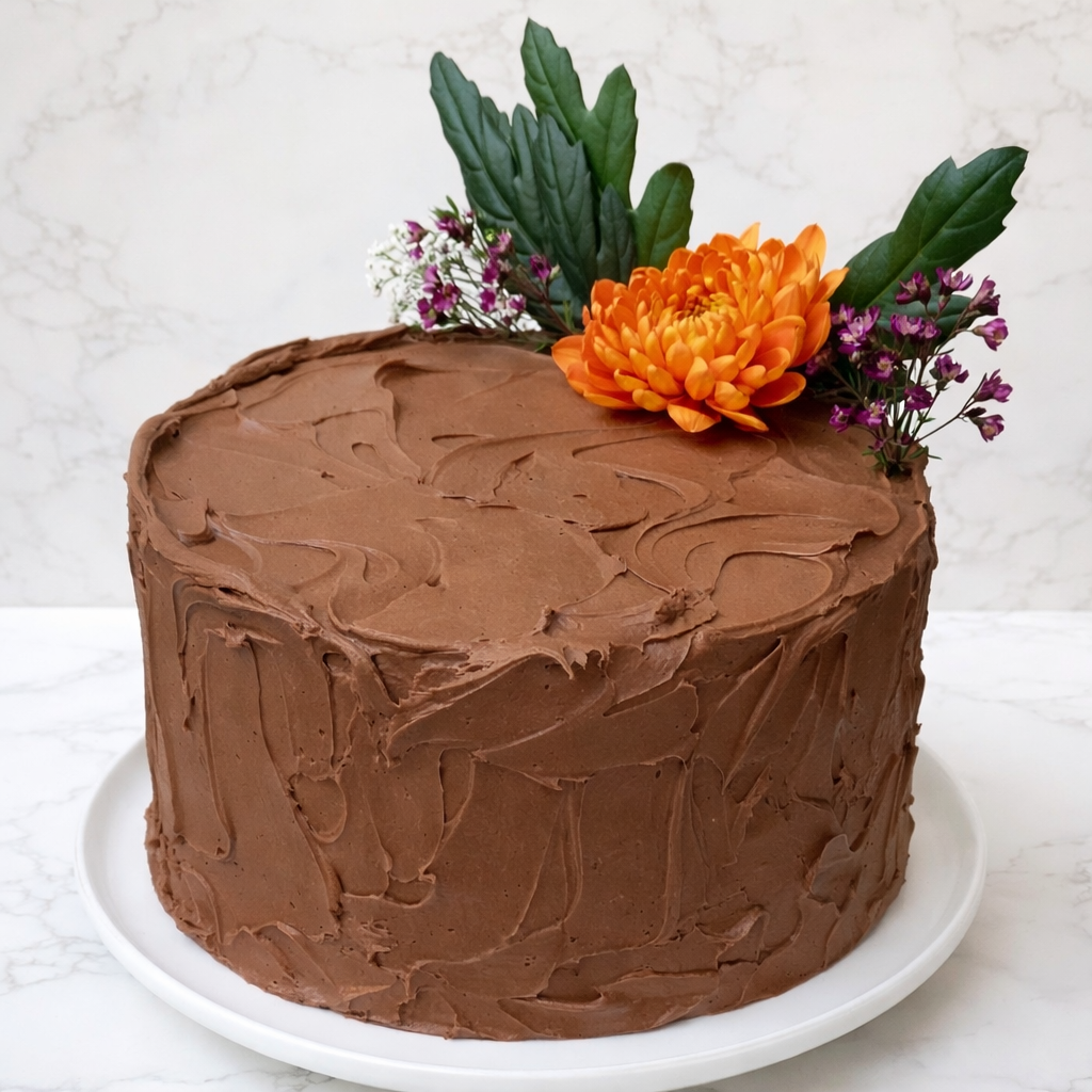 Guinness chocolate cake with caramelised nuts, London bakery