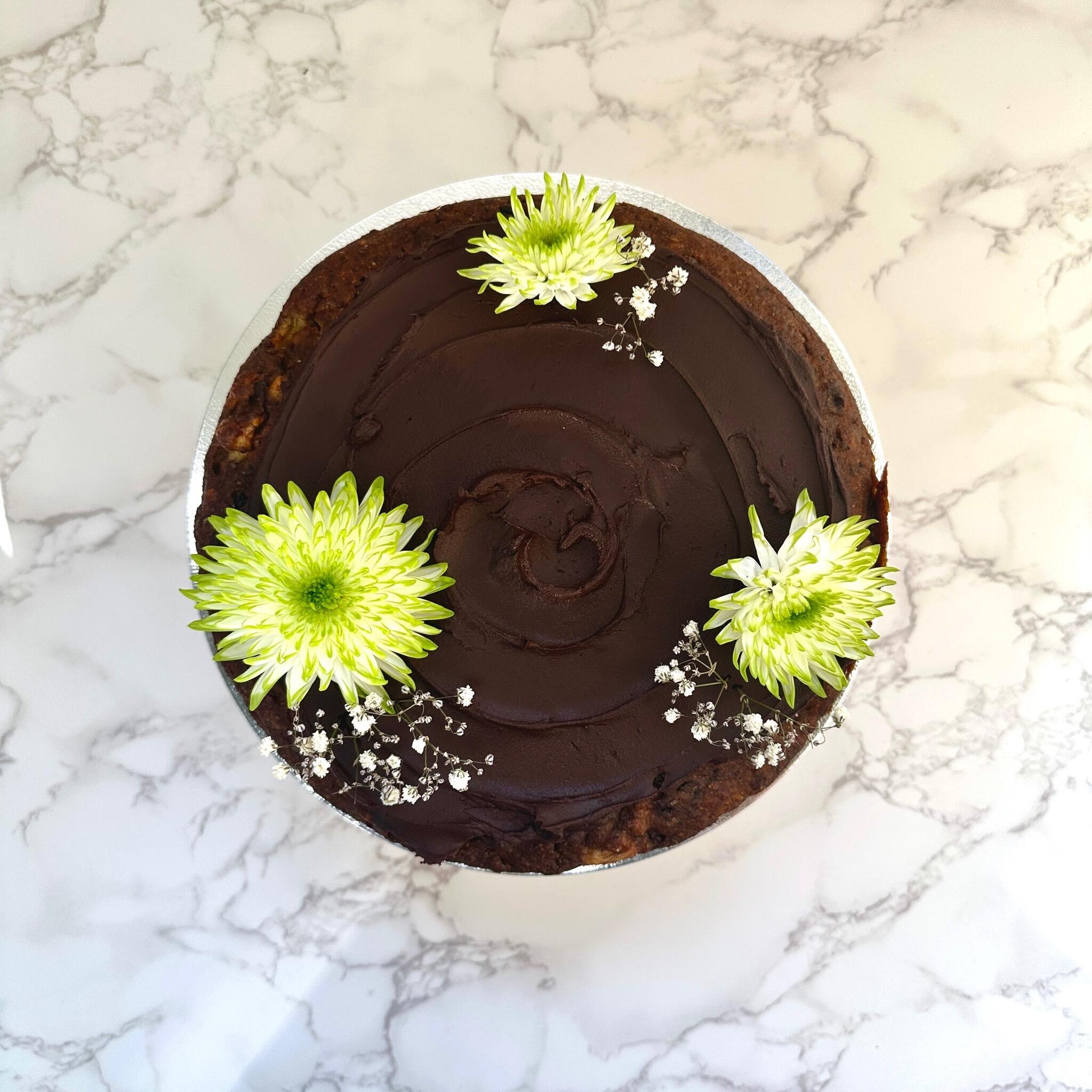 Vegan & Sugar Free Banana and Date Cake with Chocolate Frosting