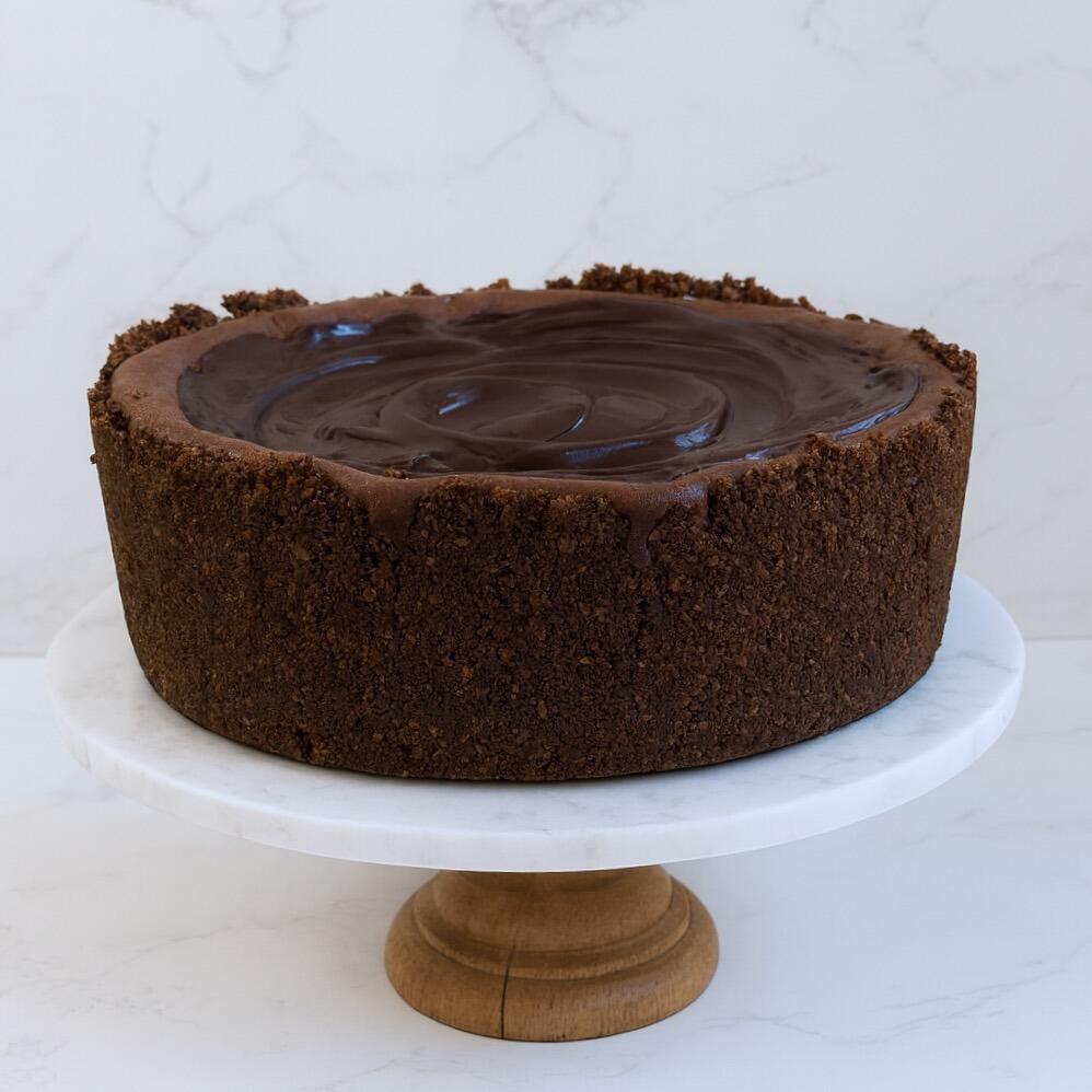 Chocolate cheesecake with Hobnob biscuit base
