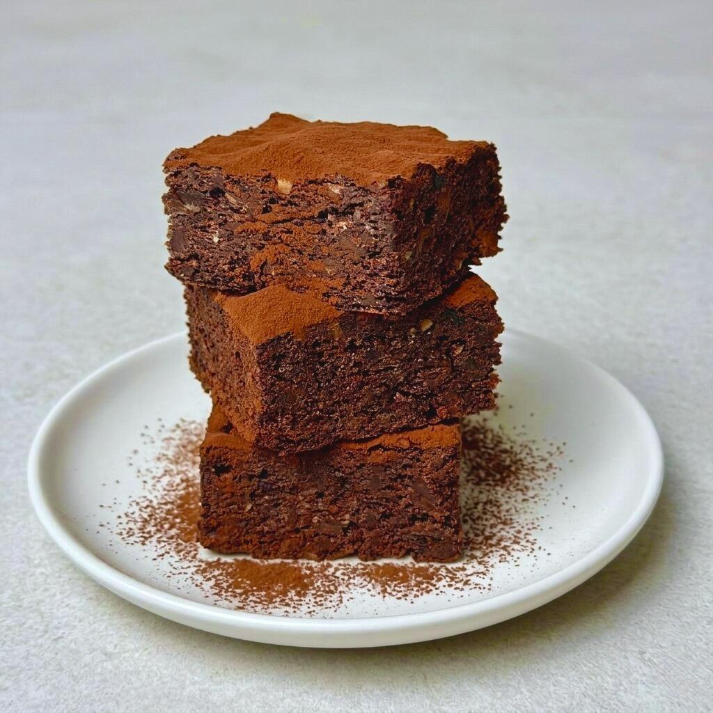 Sugar free chocolate brownies with gooey texture and crunchy hazelnuts