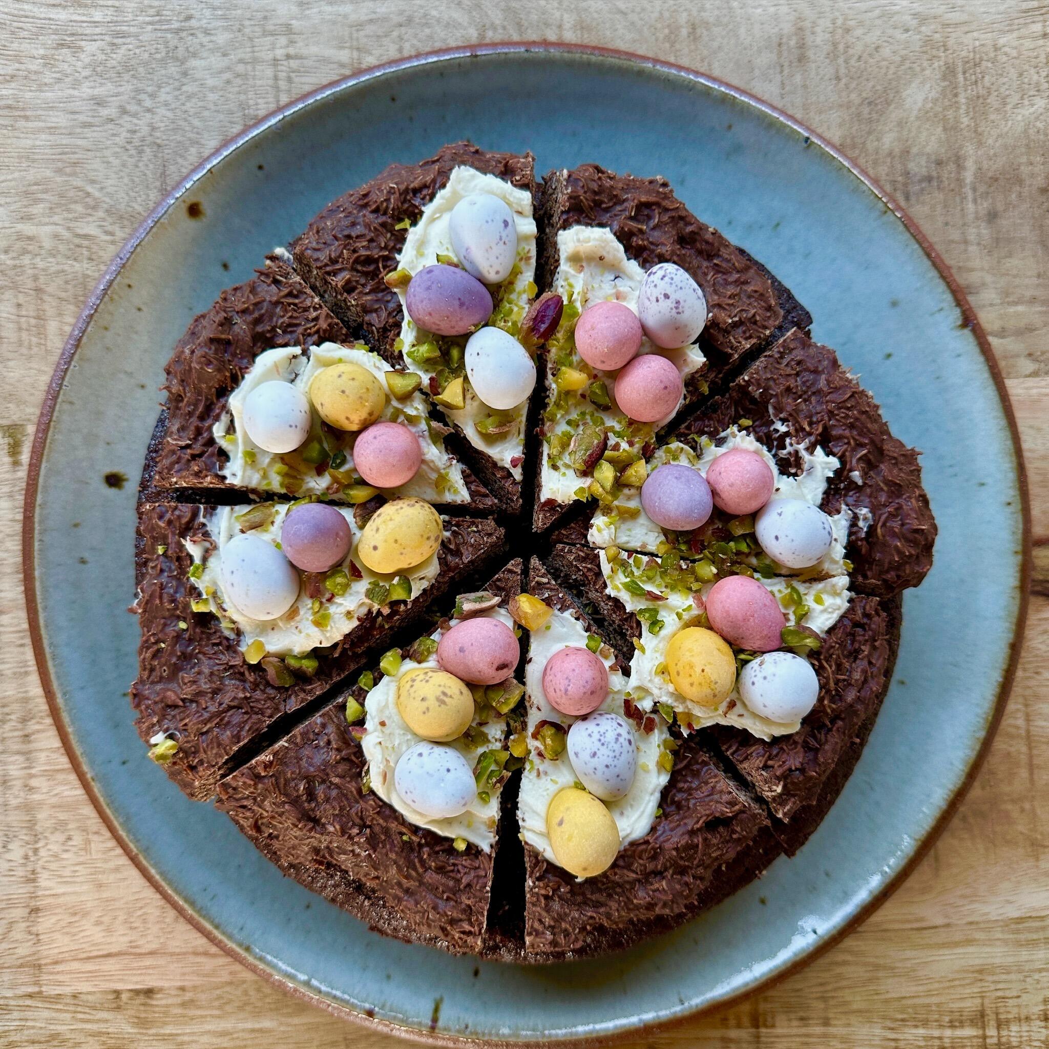 Easter Chocolate Cake with Pistachios