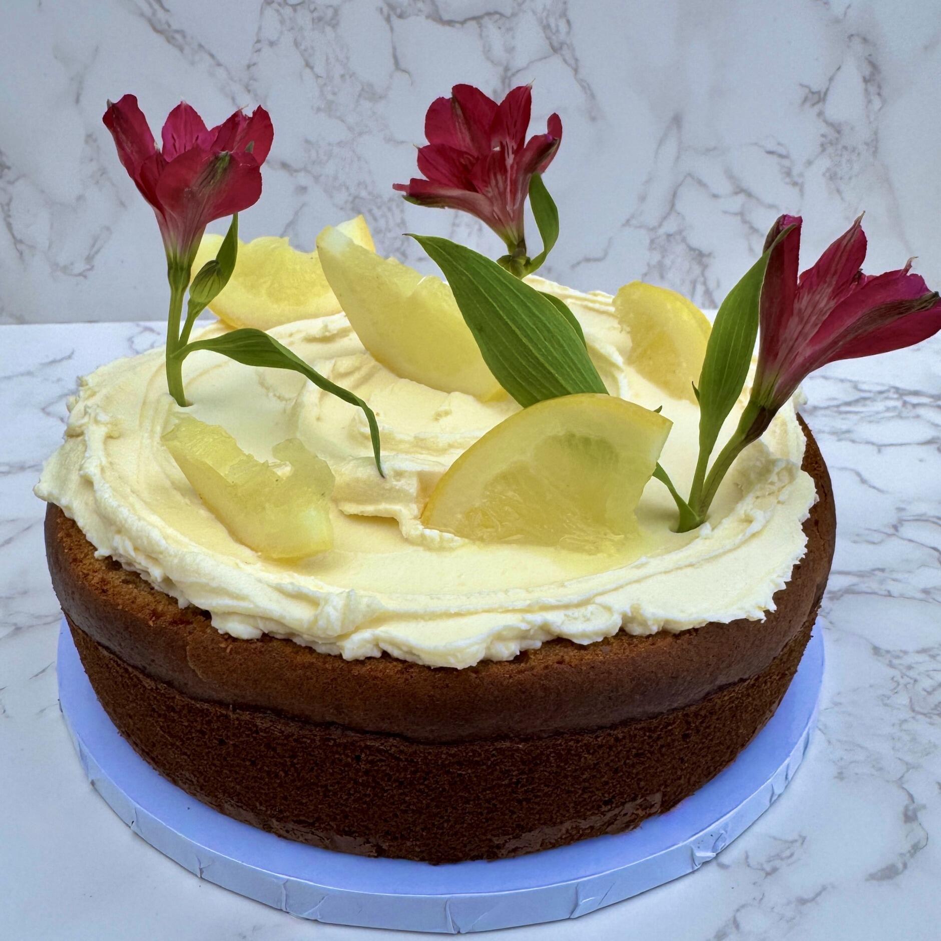 Sugar Free Lemon Ricotta Cake with Lemon Frosting