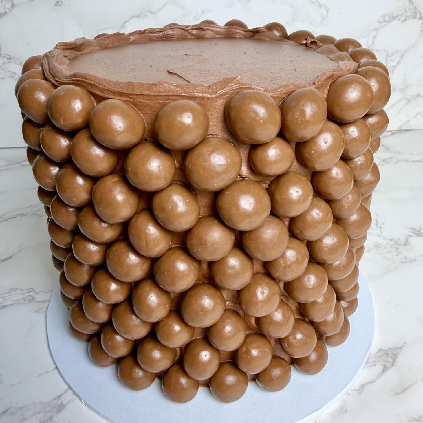 Malt chocolate cake, London bakery