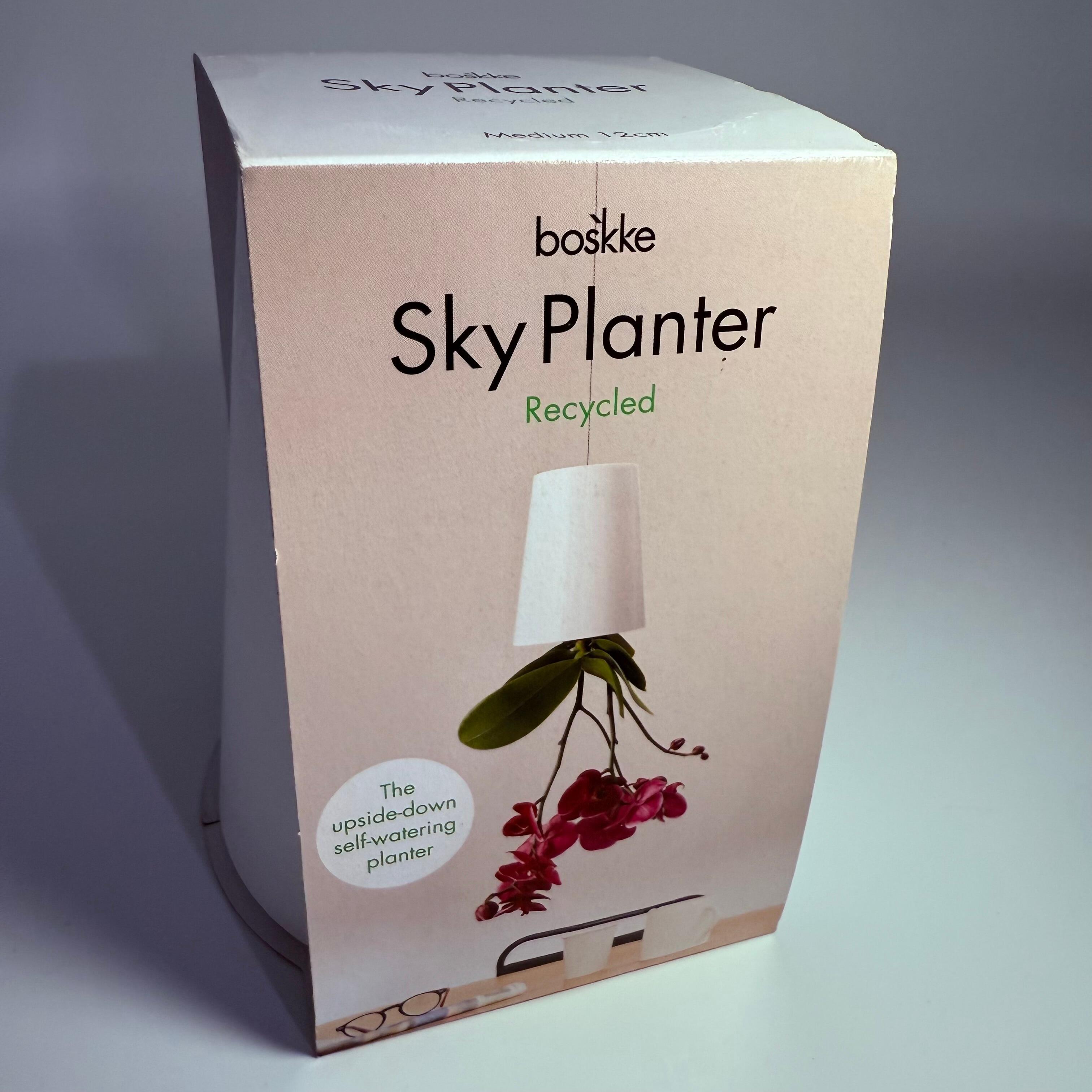 Sky Planter - upside down self-watering pot - medium 12cm - white
