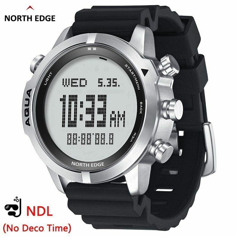 North Edge Aqua Scuba Diving Watch 100M Altimeter Barometer Compass Air Pressure Curve