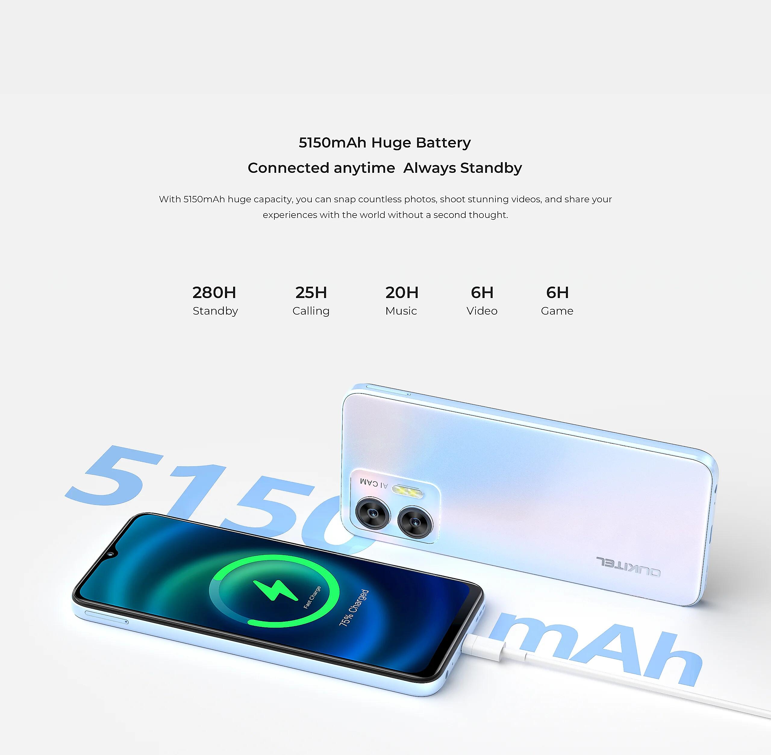 Oukitel C35 Mobile Phone - 12GB RAM + 256GB ROM, 50MP Camera