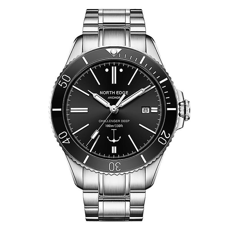 North Edge Anchor Diver Watch, Blue, Black, Sapphire Glass