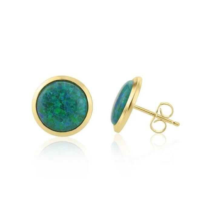 8mm Aqua Opal Stud 2024 Earrings