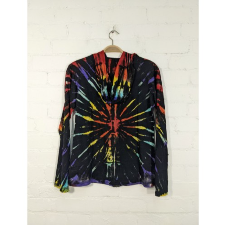 rainbow tie dye with black
