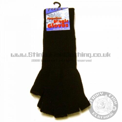 Picture of black fingerless gloves on white background
