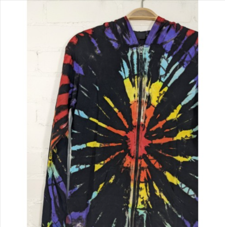 rainbow tie dye with black