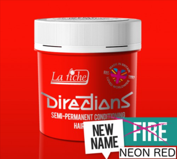La riche directions hair dye pot in neon red colour