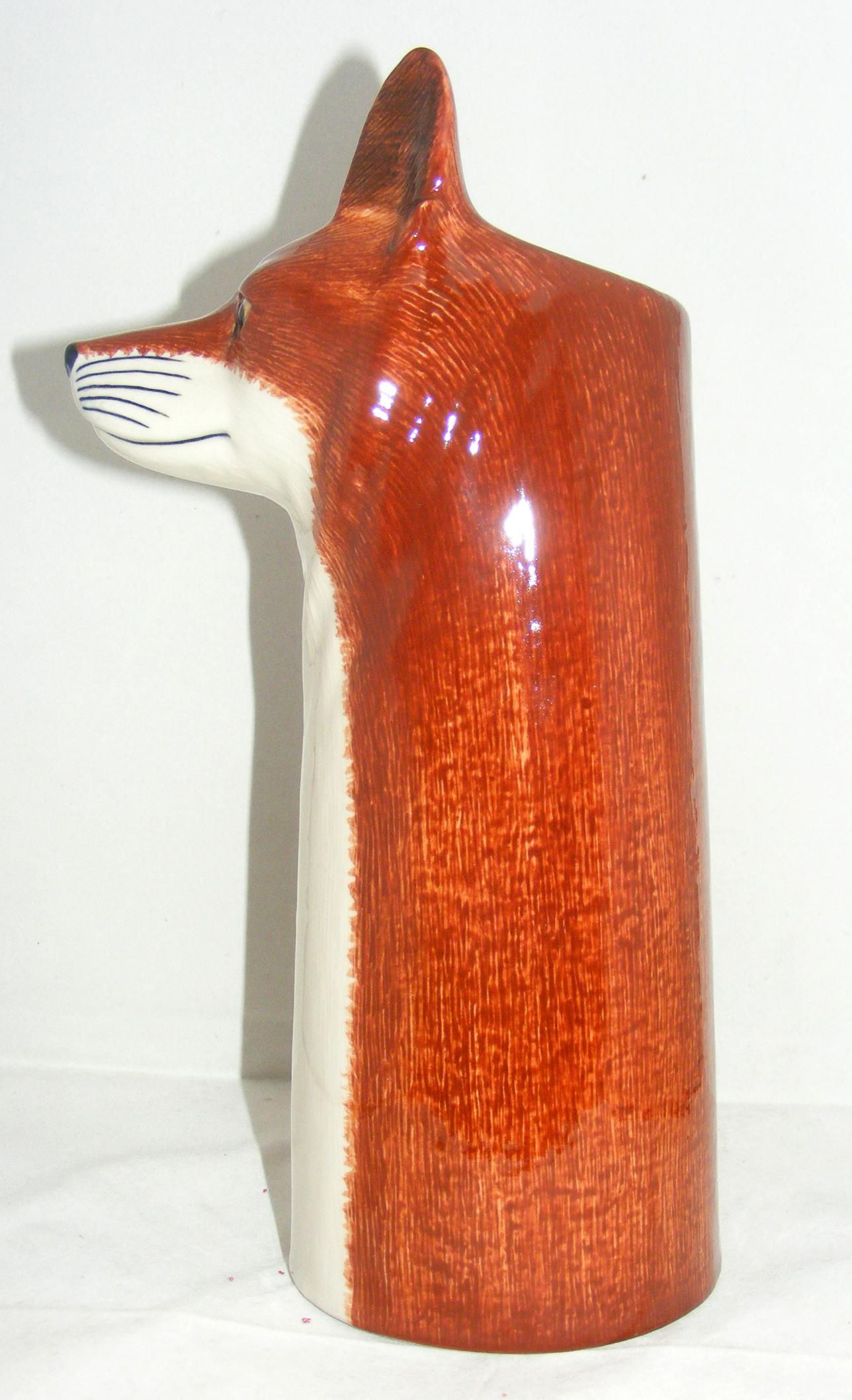 Fox Table Vase Quail Pottery Hunting Gift Present Award 