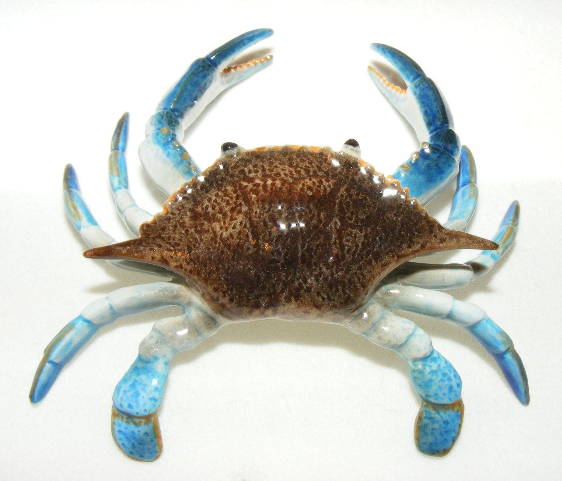 Male Blue Crab Small miniature porcelain figurine 