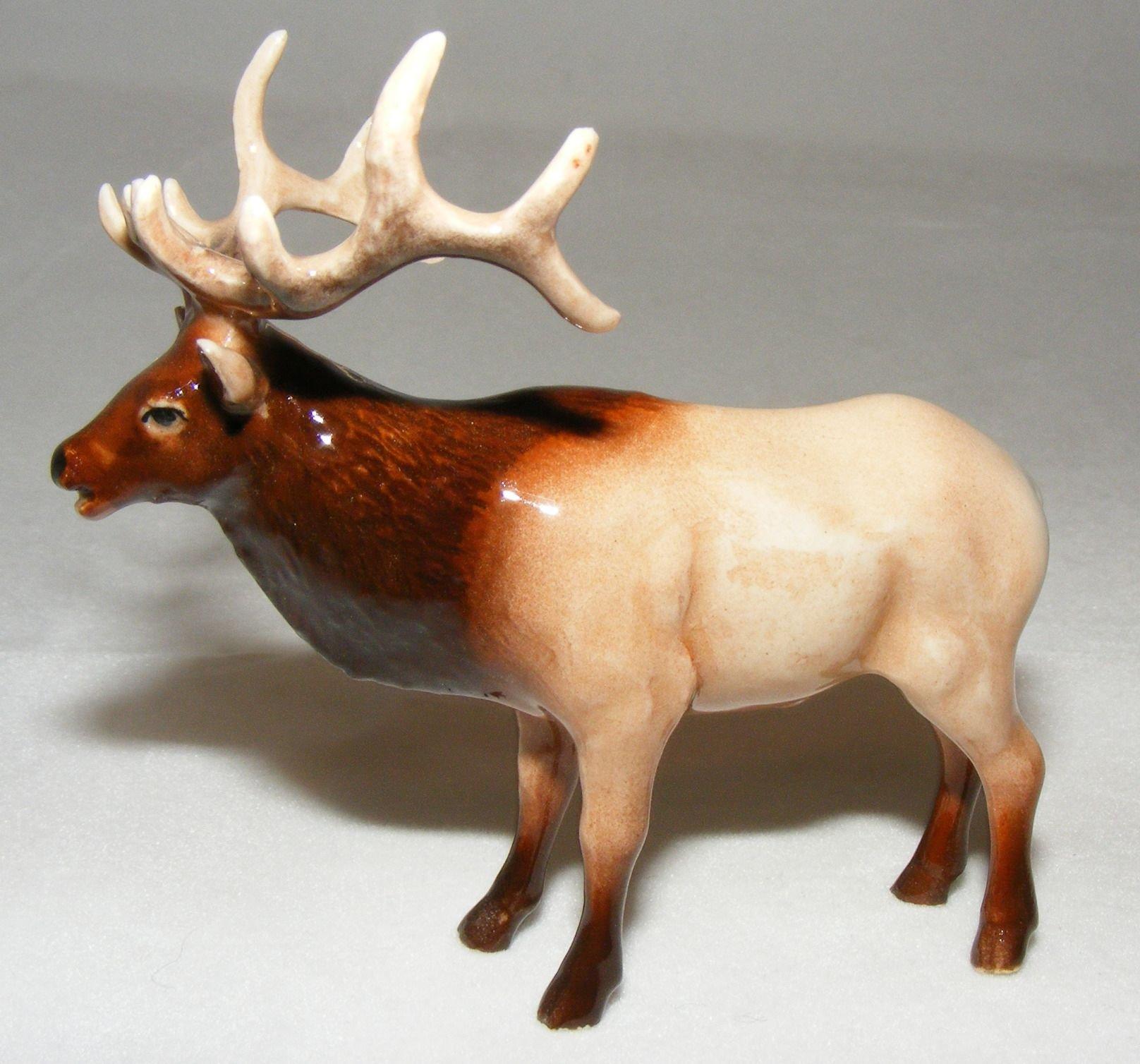 Northern Rose Miniature Porcelain Animal Figure Elk Standing R025