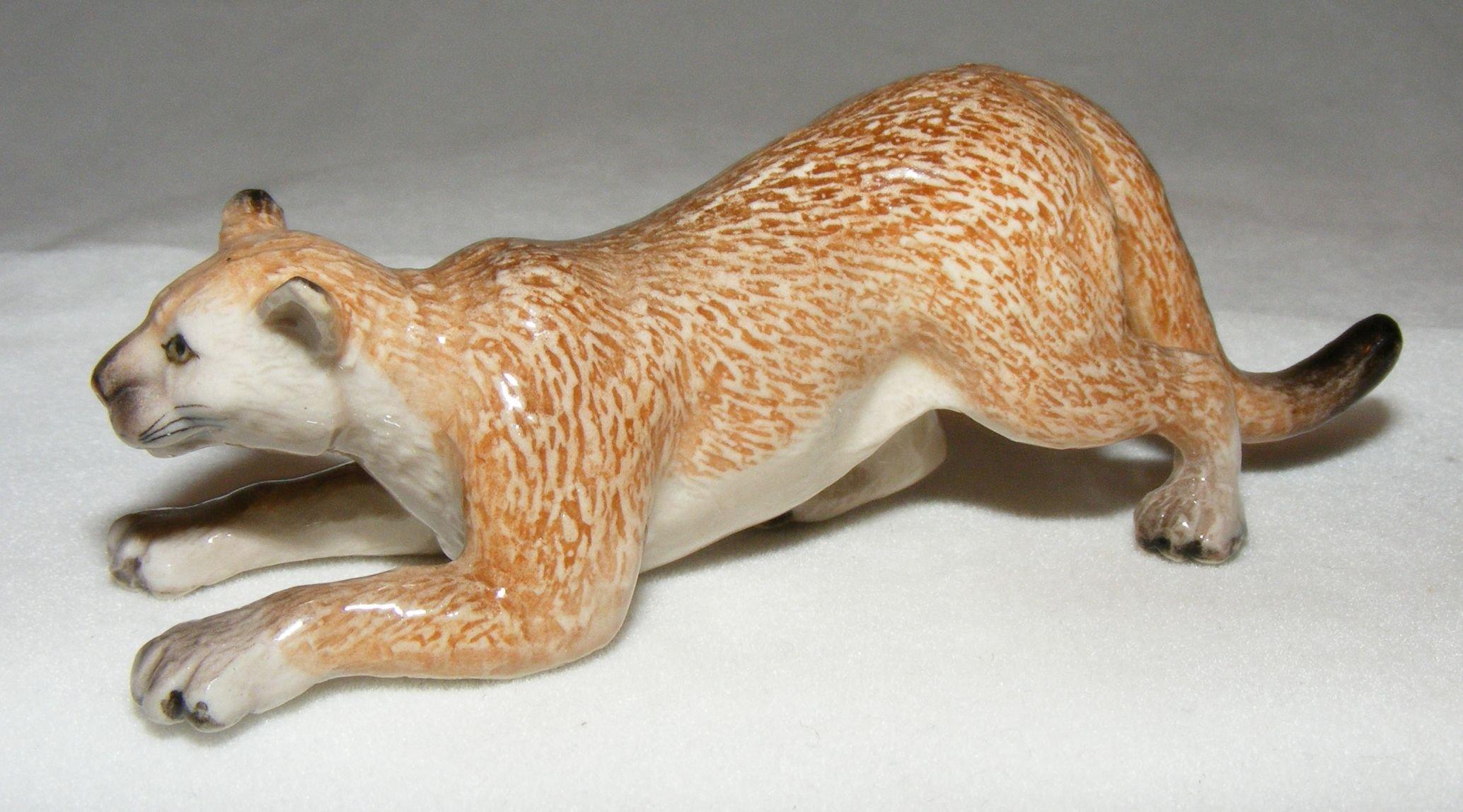 Northern Rose Miniature Porcelain Animal Figure Cougar Crouching R045