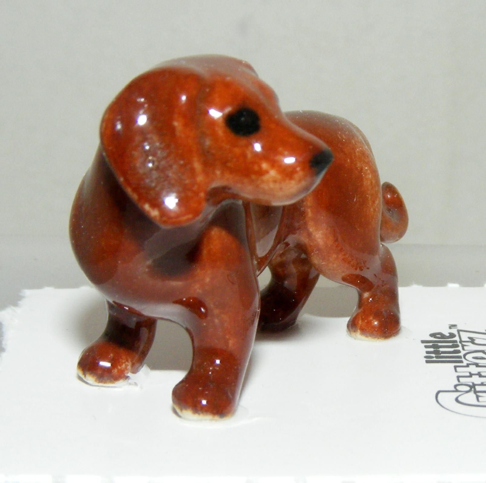 Little Critterz Miniature Porcelain Animal Figure Red Dachshund 