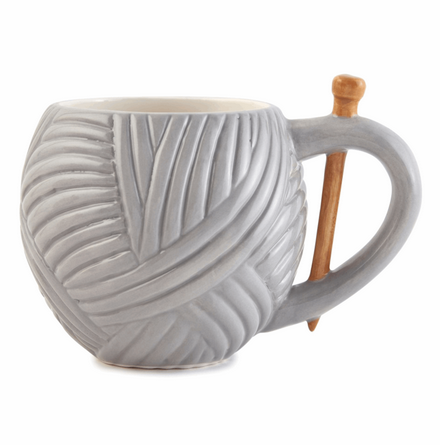 Ceramic Yarn Ball Mug - Grey