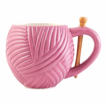 Ceramic Yarn Ball Mug - Pink