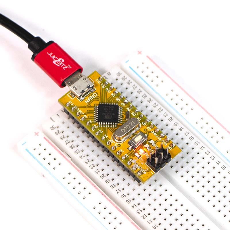 Arduino Nano V3 connected with a Micro USB cable