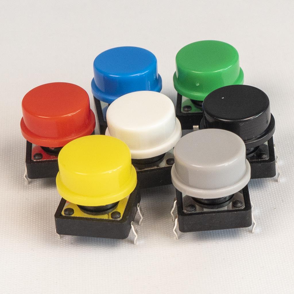 Seven coloured push button switches