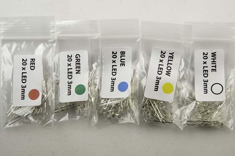 3mm Clear Led 5 Colours available Packs of 10 to 100