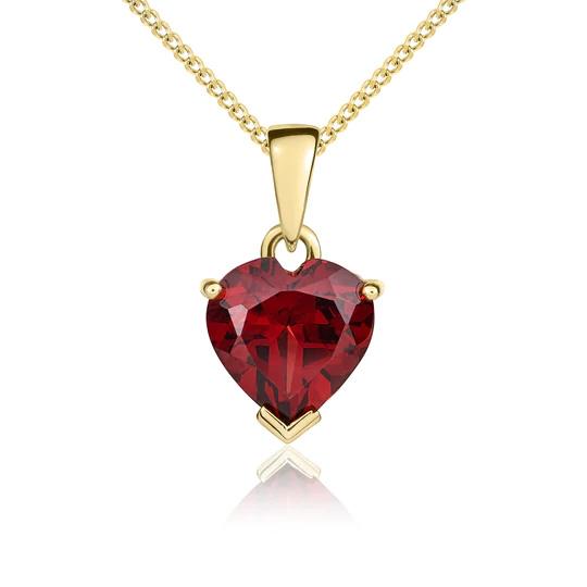 Buy Garnet & Diamond Necklace, Solid Gold Heart Necklace, Diamond Halo  Necklace, Red Garnet Necklace Online in India - Etsy