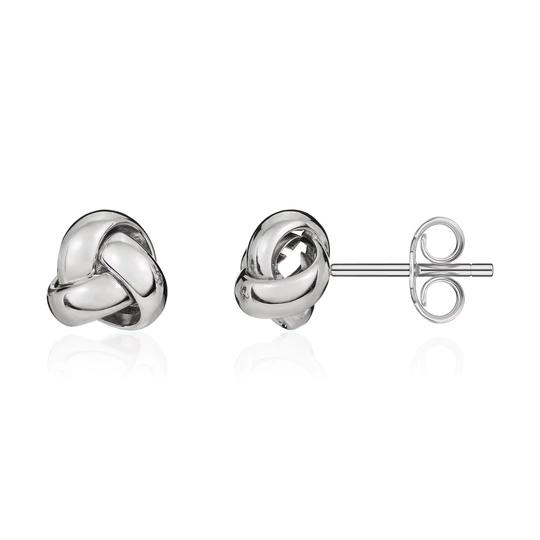 White gold store knot earrings