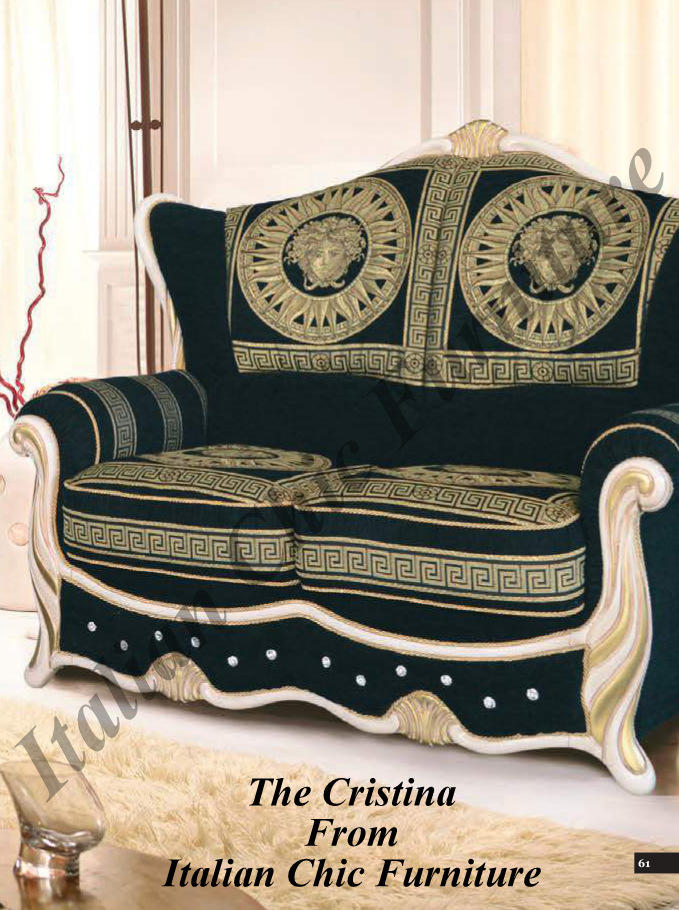 Cristina 2 Seater Versace Fabric Sofa